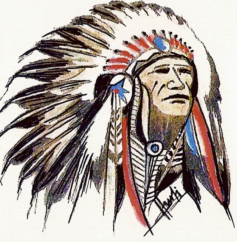 Chief Indian farbig alt